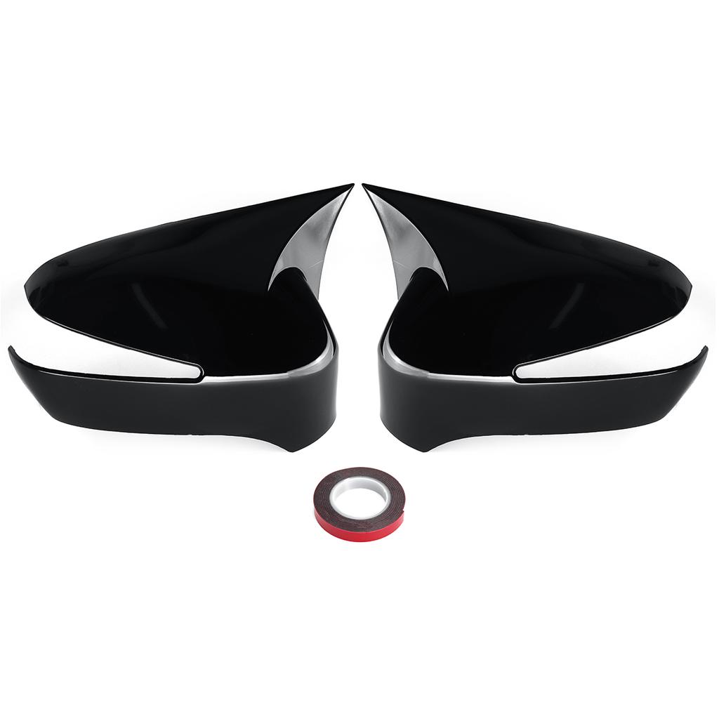 2 шт., автомобильное дополнение, крышка зеркала заднего вида, крышка зеркала заднего вида, чехол, накладка для Honda Civic 8th 2005-2011, глянцевый черный