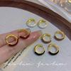 Белые серьги-кольца с капельной глазурью, легкая роскошь, нишевые серьги-гвоздики, уникальные серьги в гонконгском стиле