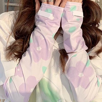 Солнцезащитные рукава Ice для женщин Милый стиль Свободные перчатки Ice Silk рукава