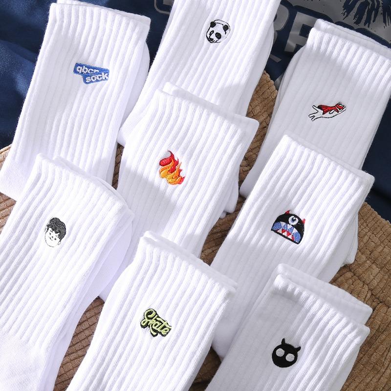 Quentin High Quality Custom Sports Embroidery Socks Cotton Crew Embroidered Socks Grip Unisex Custom logo
