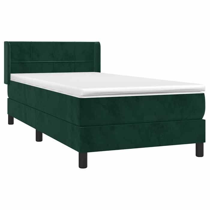 Maison Exclusive - Sommier à lattes de lit avec matelas Vert foncé 90x190 cm