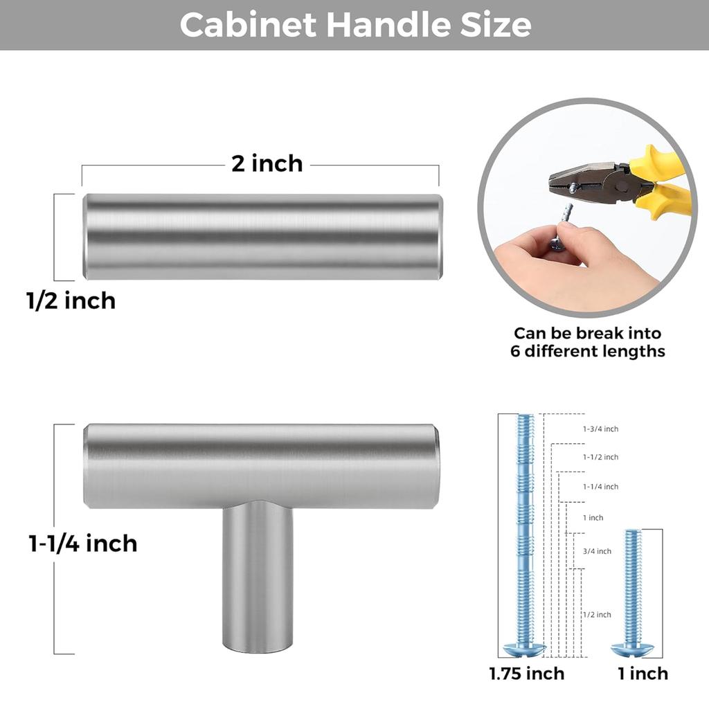 Мебельные ручки Ручки для кухонных шкафов Черные мебельные ручки для кухонного шкафа, ящика, комода из нержавеющей стали, 20 штук