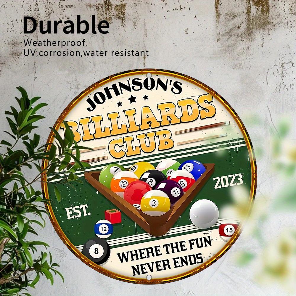 1pc Vintage Johnson'S Billiards Club Wood Sign, UV Printed Wooden Plaque, Dustproof Wall Decor for Home, Garage, Cafe, Restaurant, and BarInches