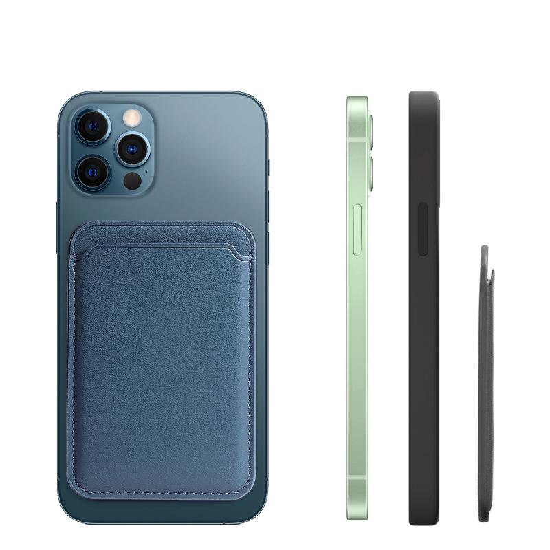 Совместимо с Apple 15 MagSafe: Крепкий магнитный кожаный держатель для карт для iPhone 12/13/14 Pro