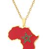 Ожерелье с подвеской в виде флага карты Марокко, стильное ожерелье с подвеской в виде карты Марокко, уникальные ожерелья