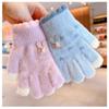 Cute Cartoon Children Full Fingers Gloves Thickened Windproof Gloves New Kids Knitted Gloves
