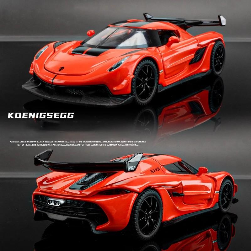 Игрушка Koenigsegg Jesko Supercar масштаба 1/32 литая модель автомобиля из сплава со звуком и светом инерционный детский игрушечный автомобиль коллекционные подарки