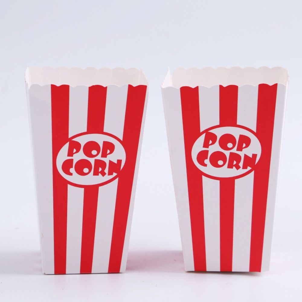 12pcs Folding Paper Popcorn Striped Bags DIY Gifts Snack Containers Popcorn Paper Boxes  Baby Shower