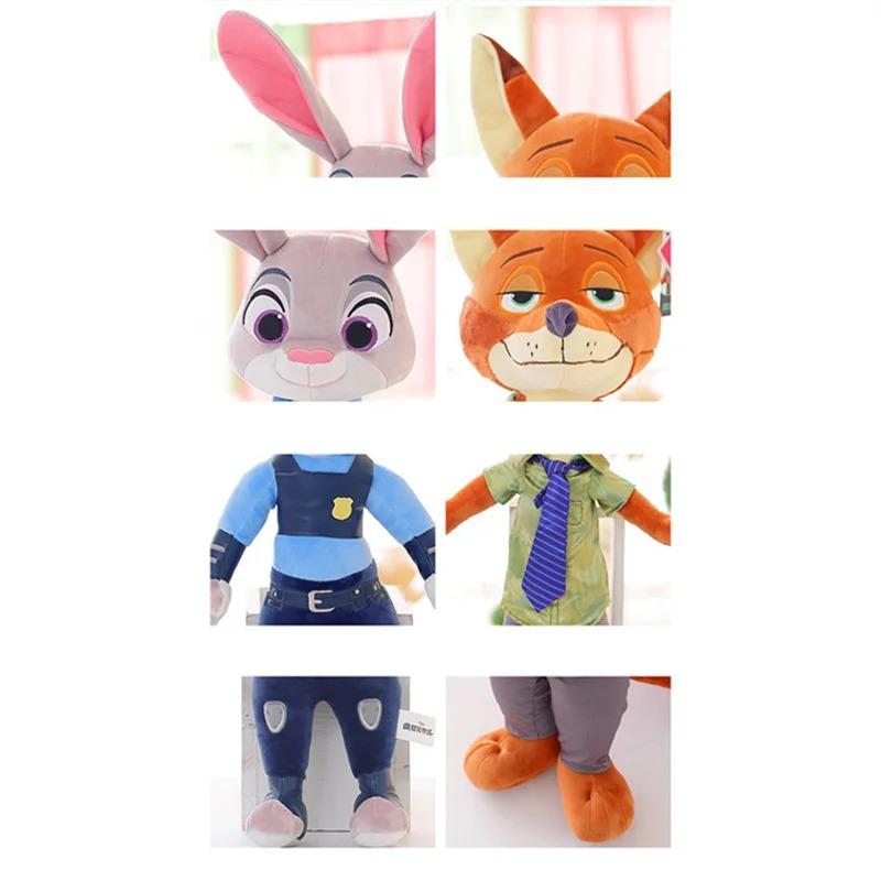 @-Cartoon Anime Movie Zootopia Plush Toy Fox Nick Wilde Rabbit Judy Hopps Doll Soft Stuffed Animals Toys Kids Xmas Gifts