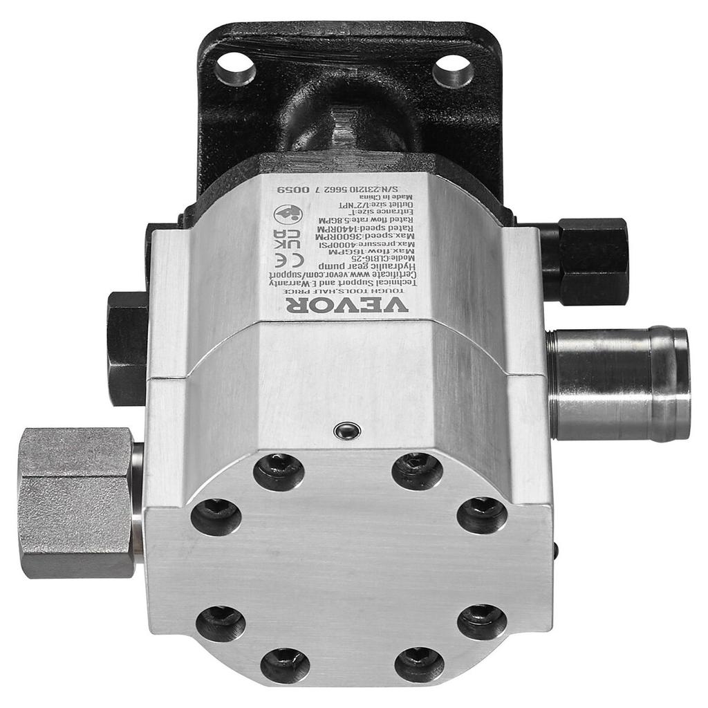 Hydraulic Wood Log Splitter Pump Kit, 16 GPM, 2 Stage 4000 PSI Aluminum Hydraulic Gear Pump, with Valve 1'' Inlet 1/2'' NPT Outlet 3600 RPM, for Small