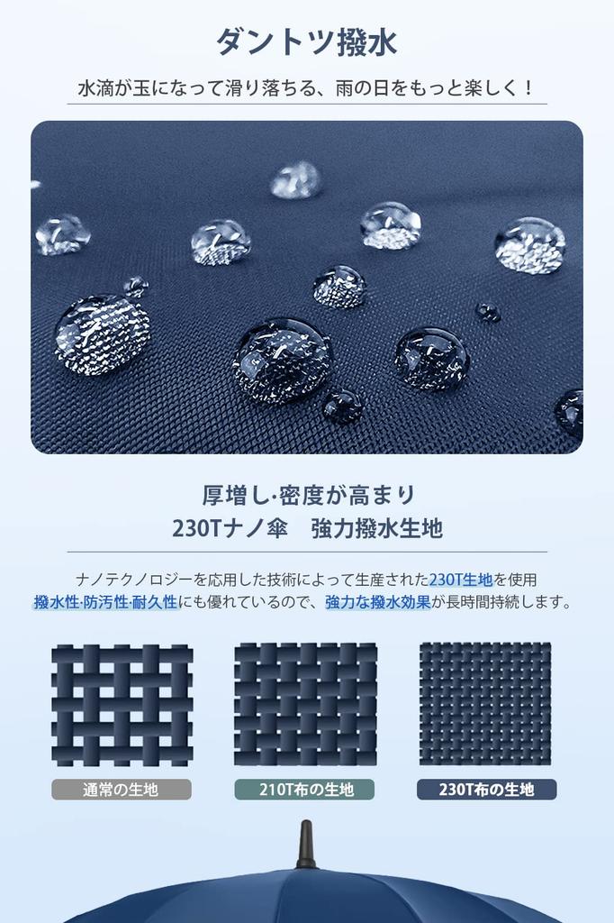 Long Umbrella with 16 Sturdy 115cm Fiberglass Automatic Teflon Super Heavy Rainy Season Recessed Suitable for Men and Sun and Includes Storage Cover