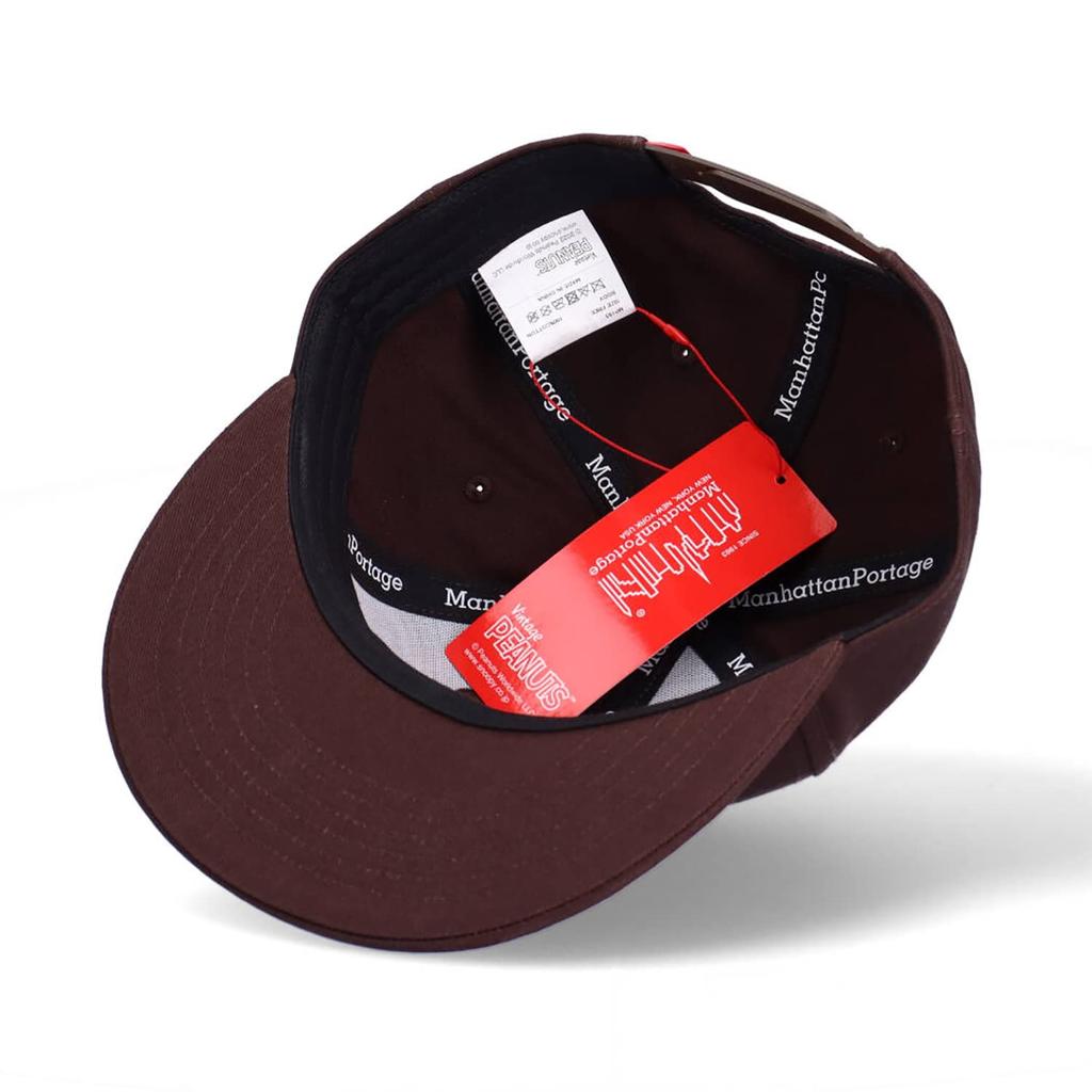 X PEANUTS Collaboration Flat Visor Baseball Cap Snoopy Hat [Manhattan Portage] (061 Brown)