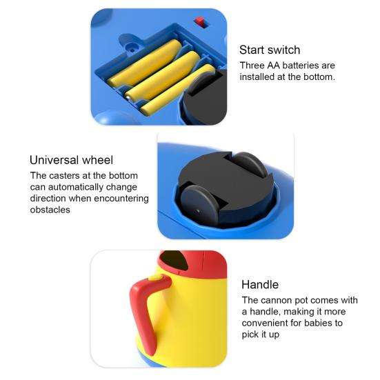 Kids Vacuum Cleaner Toy Set with Push Walker Bell Ball Spade 360 Degrees Rotating Tackle Throwing Game Skill Development