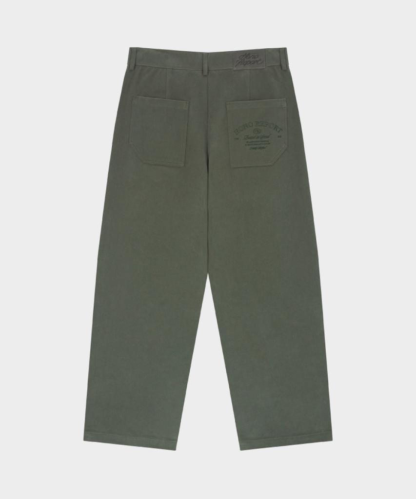 HONO REPORT Washed Wide Cotton Pants_Khaki