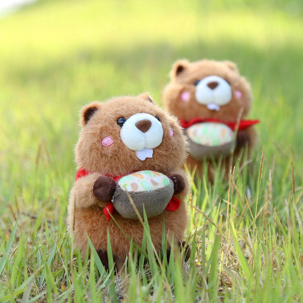Hug Bowl Marmota Soft Plush Keychain Toy With Pp Cotton Fill For Girls Backpack Decor