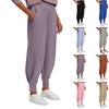 Women's Solid Color Loose Elastic Waistband Pocket Casual Pants Sports Sweatpants