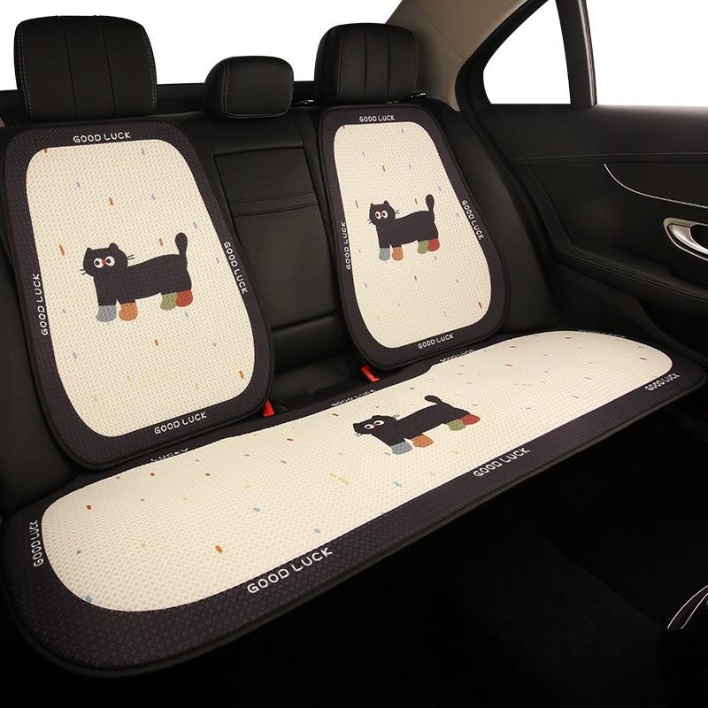 Universal Four Seasons Cute Cartoon Cat Headrest Car Seat Cushion Covers Black Cat Lumbar Support Car Interior Accessories