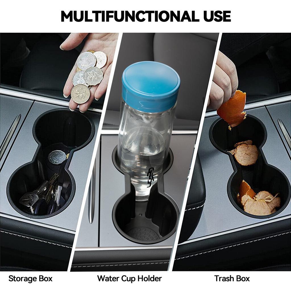 Подстаканник для центральной консоли, ящик для хранения, нетоксичный для модели Tesla 3 года 2021 2022, идеально подходит для водонепроницаемых аксессуаров для салона автомобиля
