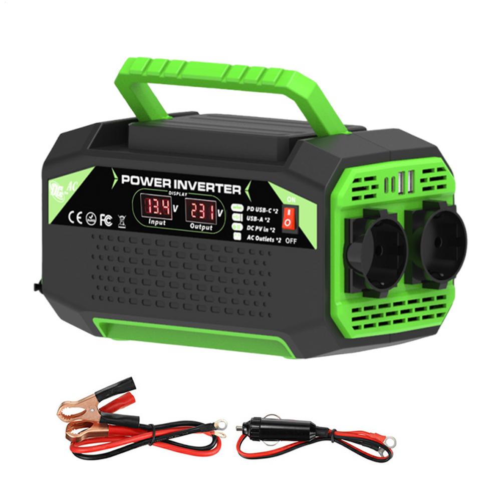 12V Inverter 300W Car Voltage Inverter 12V To 220V/110V Digital Display Plug Outlet With 4 USB Ports Fast Charging Auto