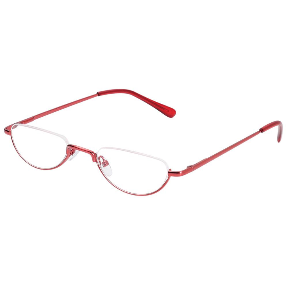 1Pc Half Frame Metal Spring Hinge Reading Glasses Semi-Rim Halves Ultra Light Resin Eyeglasses Vision Care +1.00~+4.0 Diopter