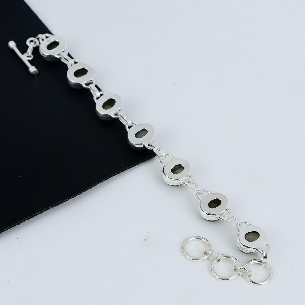 Изящный браслет из серебра 925 пробы с драгоценным камнем лабрадорит, браслет из лабрадорита для жены, браслет унисекс, праздничный подарок