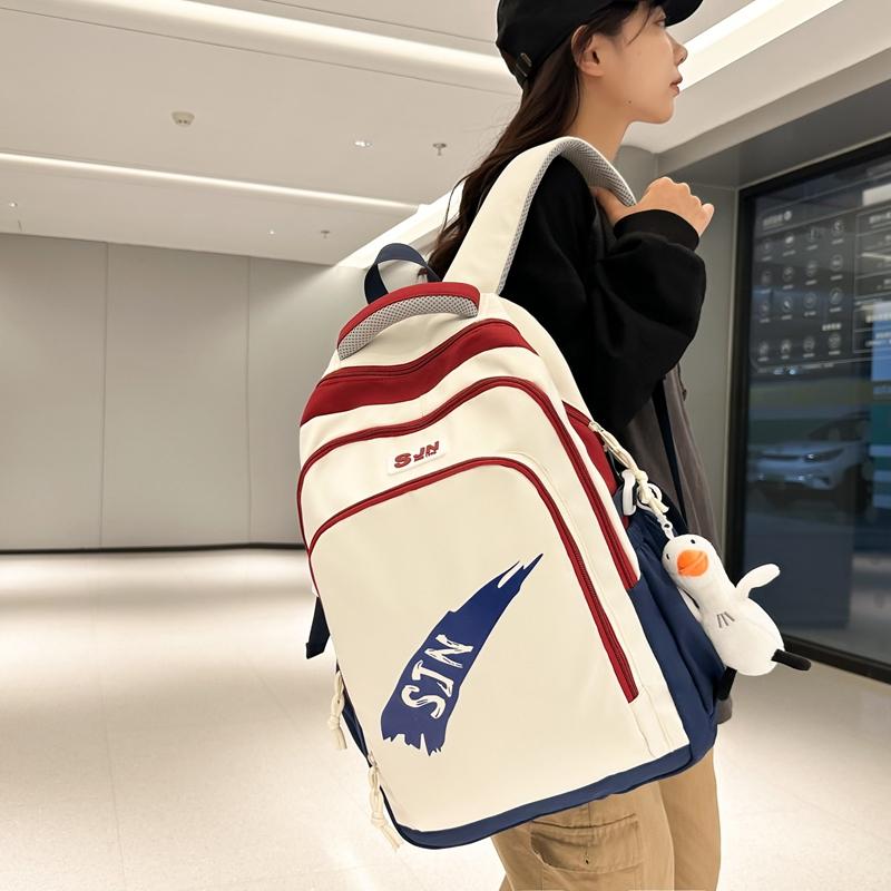 Мужской рюкзак с буквенным принтом, рюкзак для школьников младших и старших классов, женский