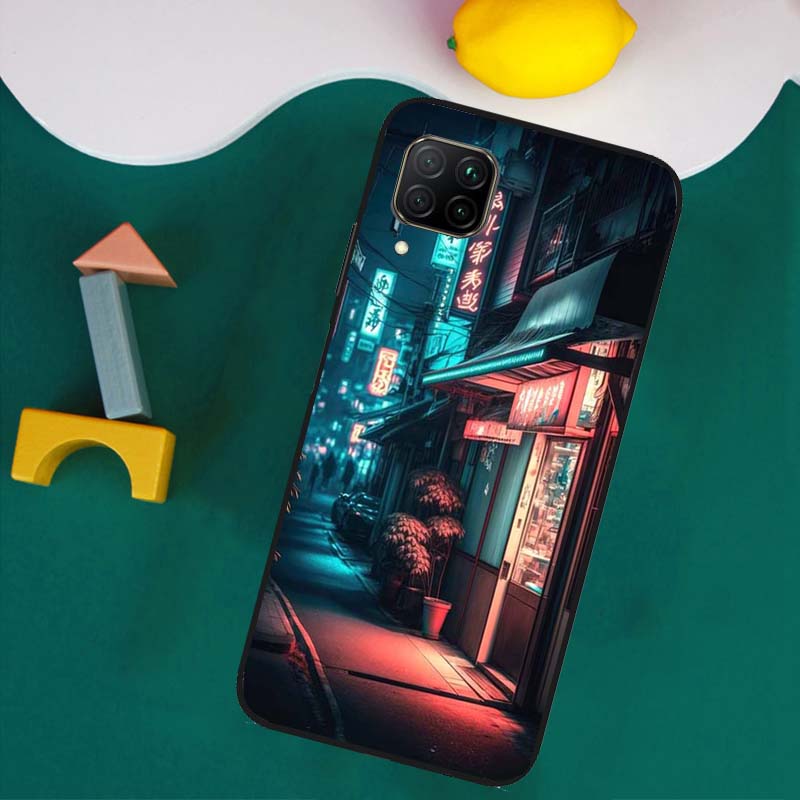 Japanese Night City Aesthetic For Huawei Nova Y73 Y72 Y70 Y90 Y60 Y61 Y91 12s 12i 11i 8i 9 10 SE P40 Lite P30 P60 Pro Case