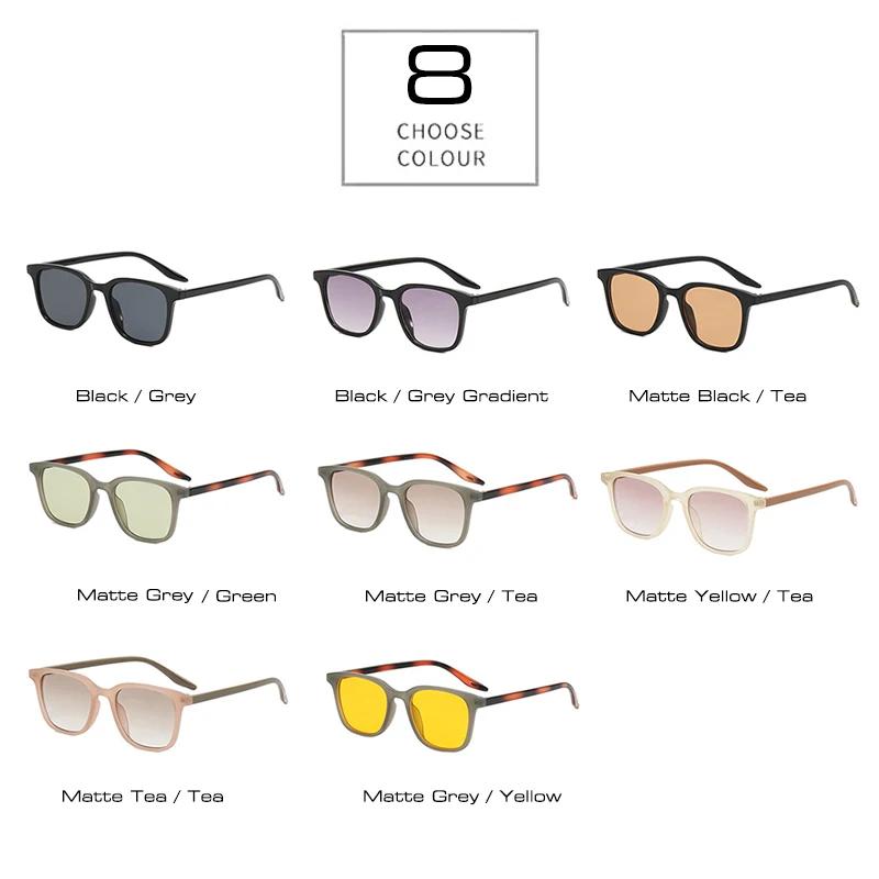 Ultra Light Retro Square Sunglasses Ins Popular Contrast Color Matte Gradient Shades UV400 Lentes  Mujer Lentes