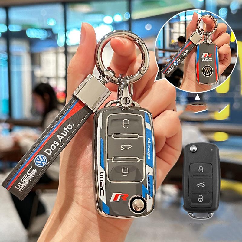 Для VOLKSWAGEN ТПУ Чехол-оболочка для складного автомобильного ключа For Volkswagen VW Polo Golf Passat Tiguan Beetle Caddy T5 Up Eos Брелок