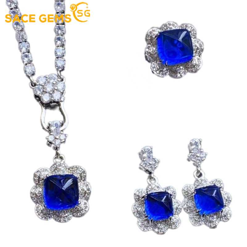 Sace Gems Классические кольца из медного сплава с цирконием, серьги, кулон, ожерелье, комплекты ювелирных изделий, подарки для свадебной вечеринки
