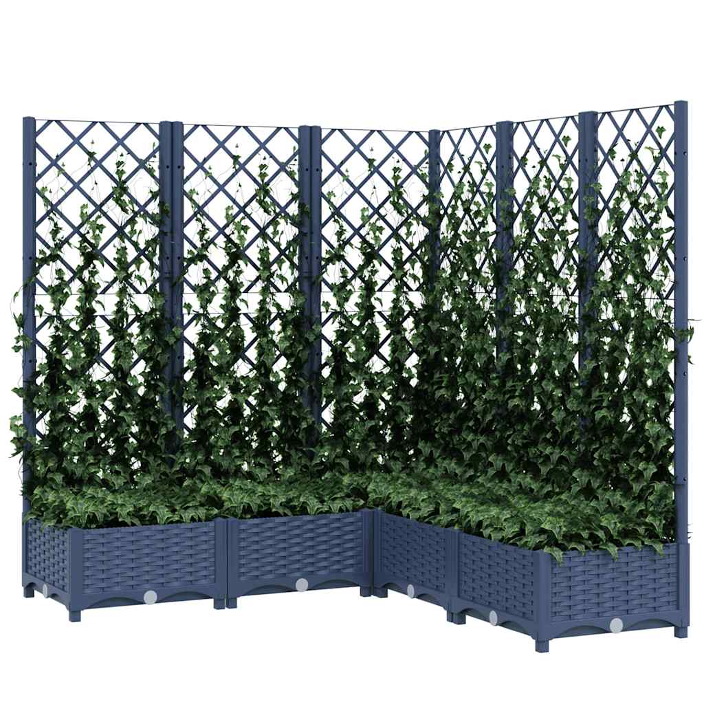 Planter with Trellis Blue Grey 120 x 120 x 121.5 cm PP