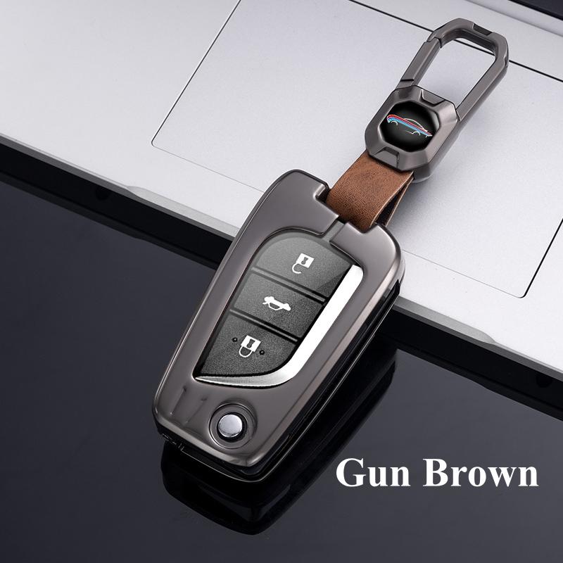 Водонепроницаемый металлический чехол для ключей из сплава, полное покрытие для Toyota Highlander RAV4 Izoa CHR Levin Camry Corolla Reiz, защитный чехол с 3 кнопками