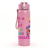 1PC Girl Loves Gymnastics Rainbow 750ml Color Plastic Sports Water Bottle Leakproof Flip Straw Lid Suitable for Sports Office Home Use