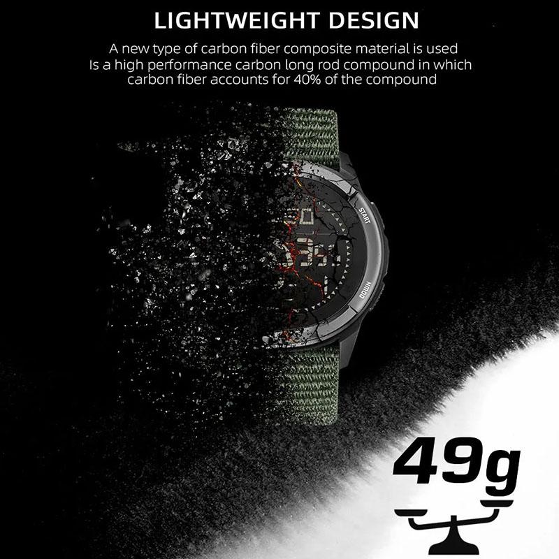 NORTH EDGE ALPS Мужские цифровые часы из углеродного волокна Shock Militray Спортивные супер легкие уличные компасы Водонепроницаемые наручные часы 50 м
