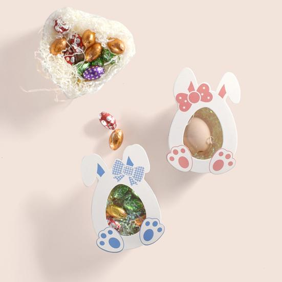 10 шт. пасхальных коробок для сладостей, коробки для закусок в форме яиц с ушками кролика, бумажные коробки для подарков на вечеринку, шоколадные печенья, конфеты, вкусности