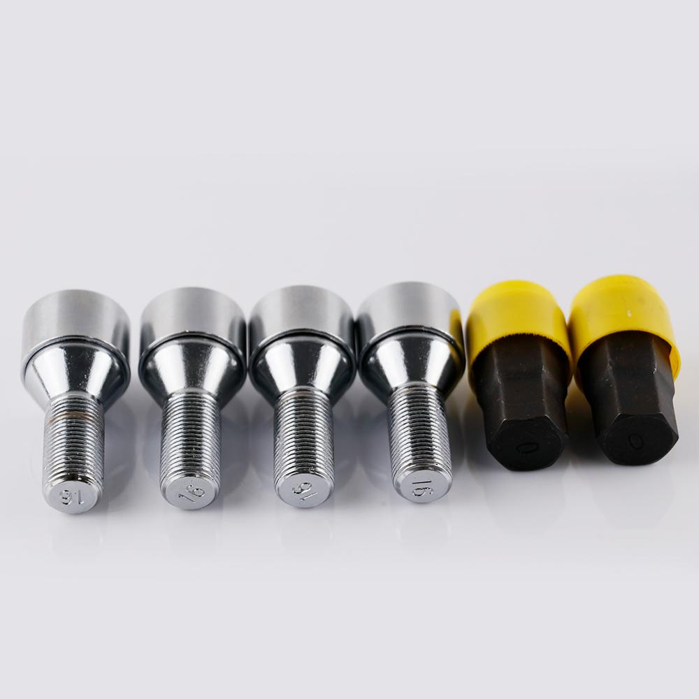 4+2 M14X1.25 Anti-theft Security Steel Wheel Lock Locking Bolts 28mm Shank Fit BMW X3 X5 X6 5 7 Series Mini R50 R52 R53