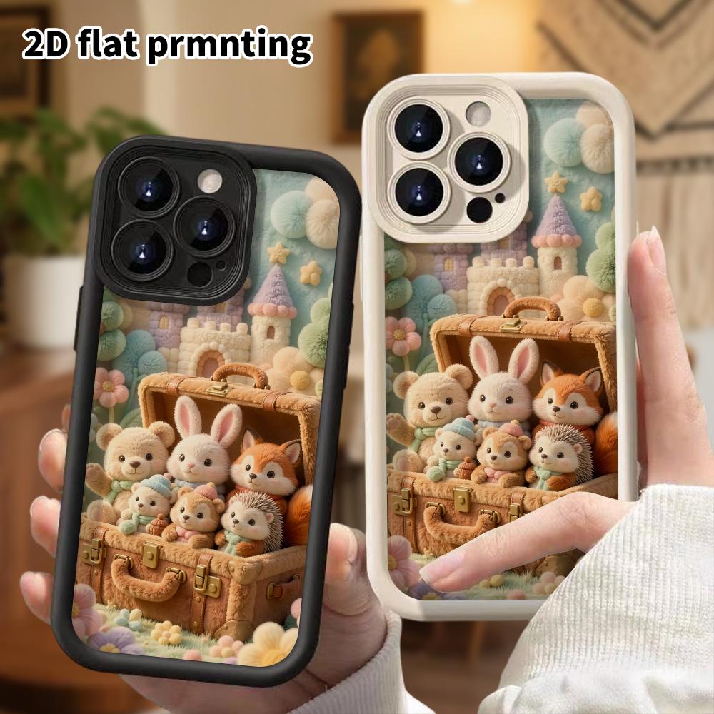 Phone Case: 2D flat, suitable for iPhone 18, 17, 16, 15, 14, 13, 12Pro protective case, little animal party, perfect Christmas and Halloween holiday g