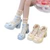 Cute and Sweet Japanese with Skirt Single Shoes for Women's Outer Wear 2025 Summer and Autumn New Sweet and Cool Style Bow Mary Jane Shoes