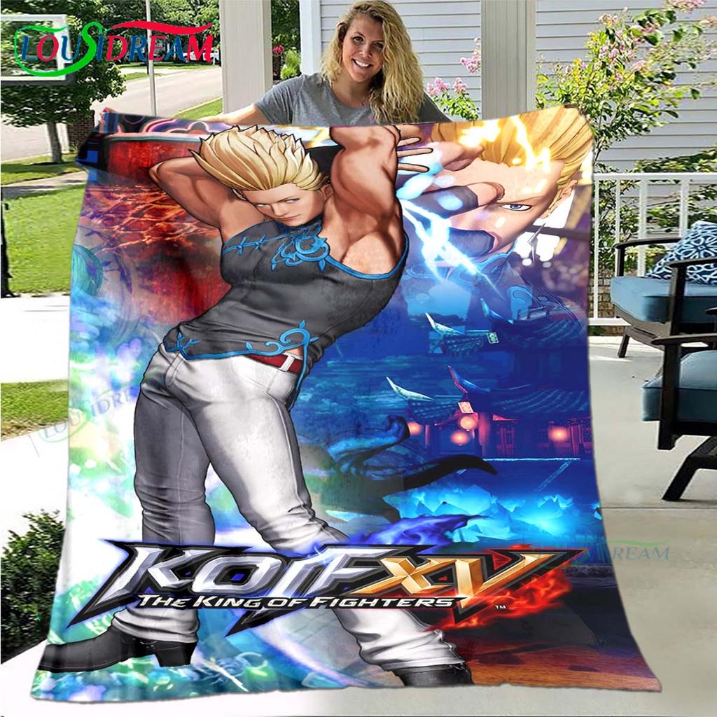 Горячая игра The King of Fighters Плед с рисунком Фланелевый тонкий плед Портативный для дома, путешествий, офиса, перекуса на обед Подарок на день рождения