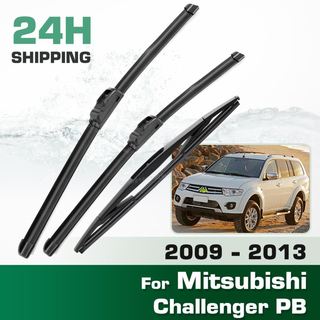 For Mitsubishi Challenger PB 2009-2013 2010 2011 Wiper Front&Rear Wiper Blades Windshield Windscreen Window Brushes 22"+17"+12