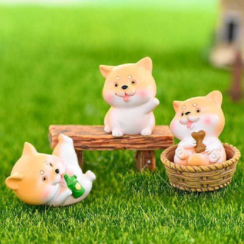 Sweet Akita Puppy Resin Miniature Diy Decor Cute Accessories For Car And Home Decoration