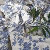 150x50cm Cotton Linen Blue Retro Orchid Fabrics Rural and Pastoral Style Handmade Curtains Handbags Handmade DIY Home Decoration