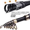Fishing Rods 24-Ton Ultra Lightweight Telescopic Fishing Poles Stainless Steel Guides