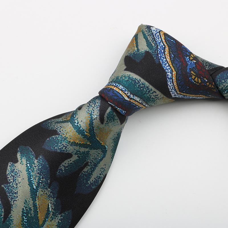 Мужской печатный галстук, узор Ретро, костюм джентльмена, ширина рубашки 9 см, шелковистый, мягкий, длинный, ручной работы