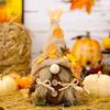 Thanksgiving Decor Burlap Gnome Figurine With Harvest Hat And Maple Leaves For Festive Styling