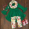 Christmas Baby Kids Girls Green Shirt + Pants + Headband 3PCS Outfits Clothes for 1-6 Years