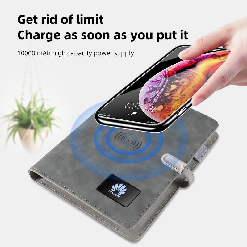 Фирменный блокнот-ежедневник A5 с Power Bank, записная книжка с индивидуальной светодиодной подсветкой логотипа, USB-флеш-накопитель 16 ГБ