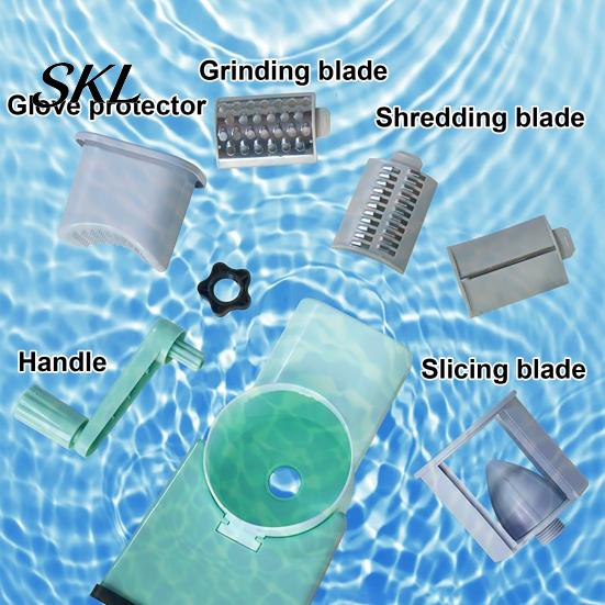 Manual Rotary Vegetable Shredder Multi-Purpose Shredder, Interchangeable Stainless Steel Blades Slicer, Hand Kitchen Gadget for Shredding Crank