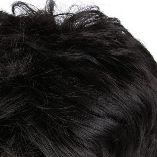 Men Short Curly Wig with Bangs Fluffy Natural Looking High Temperature Fiber Male Wavy Black Brown Synthetic Hair