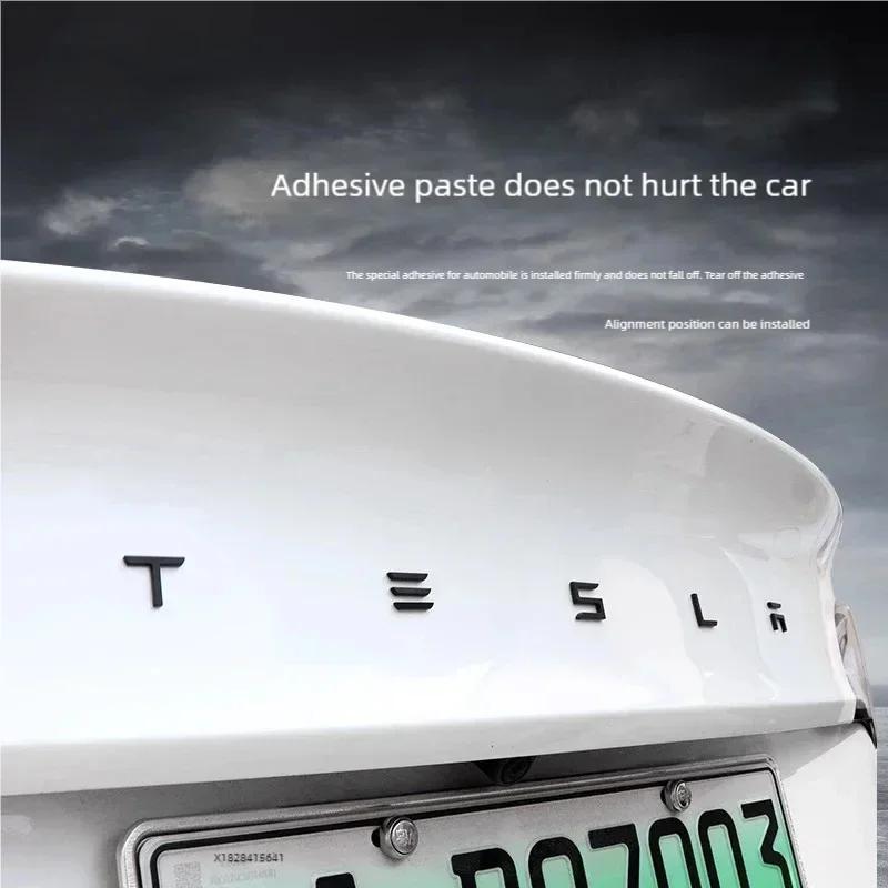 Автомобильная наклейка 2025 Новый Tesla 3D ABS Карбон Хром Черный Логотип Буквы Tesla Эмблема Буквы на Задний Багажник Автомобиля Для Tesla Model 3 Y X S A